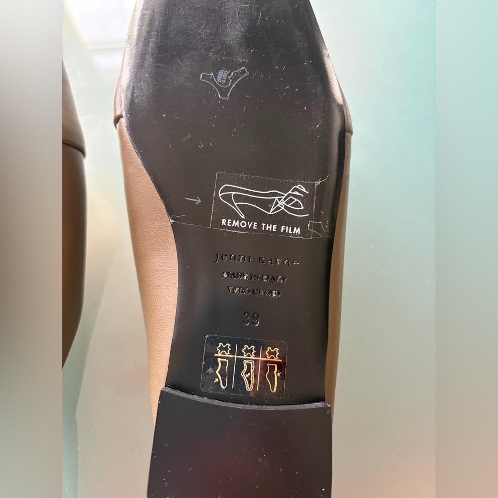 NWOB. $545 Jenni Kayne Mia Mule Leather Square Toe Flat Shoe Earthen Green Sz 39 - Picture 13 of 16